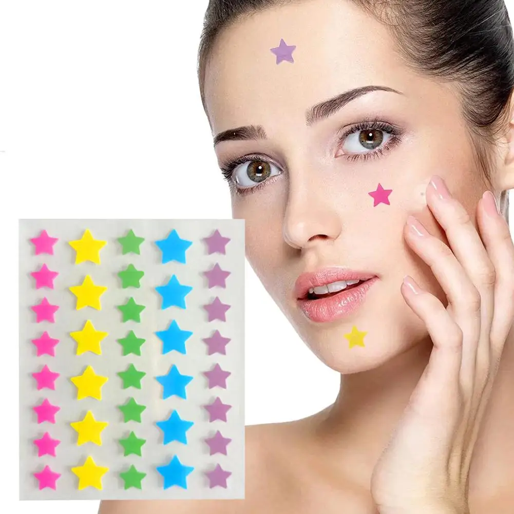 36pcs/Bag Colorful Star Shaped Acne Treatment Sticker Pimple Removal Anti-infection Skin Care