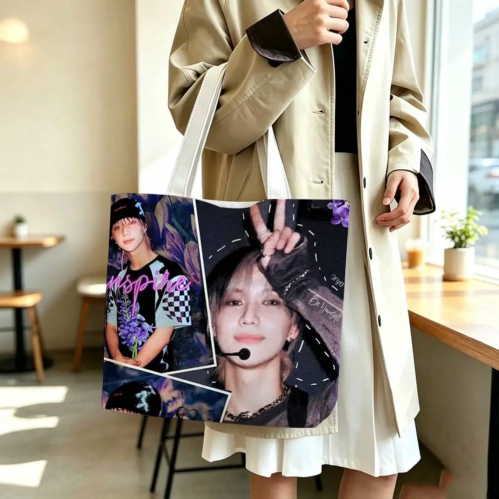COOL T-Taemin Printed Canvas Tote Bag Shoulder Bag Commuter Mommy Shopping Bag