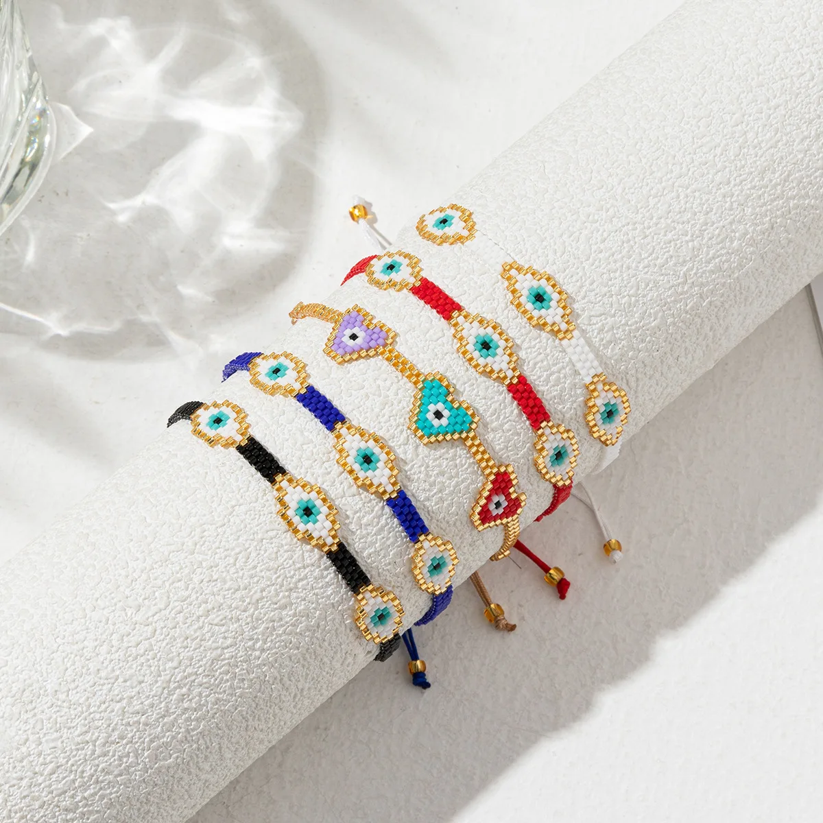 

Rice bead bracelet Devil's eye Heart-shaped Colour Originality Design Hand knitting Bohemia Fashion Simple Beaded bracelet