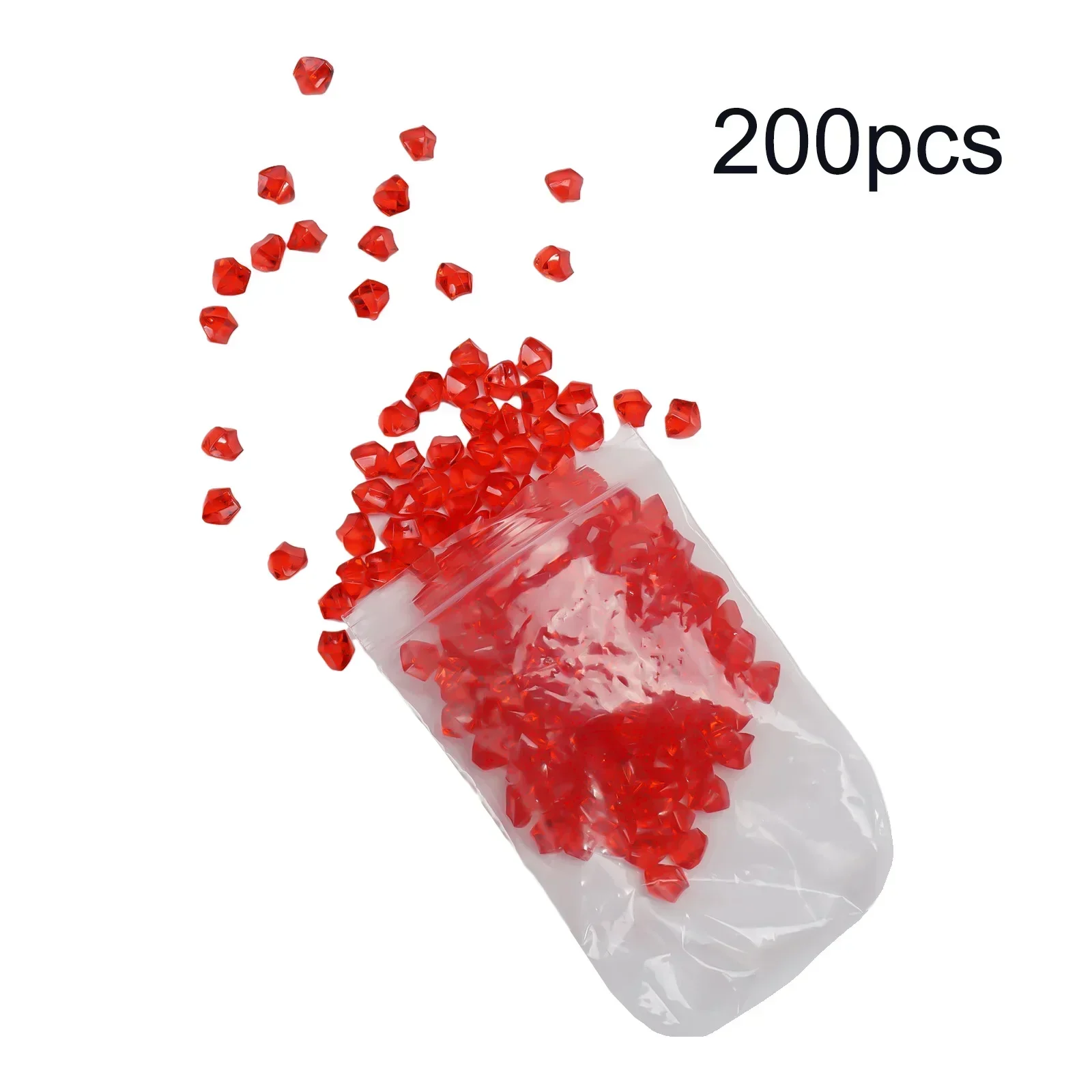 Small Decoration Acrylic Stones 200 PCS Acrylic Decoration Fish Tank Full Granules Gem Stone Ice Package Plastic Rocks Table