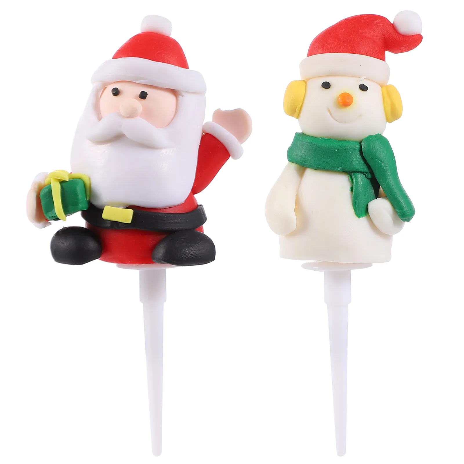 

2 Pcs Christmas Figurine Ornaments Cake Decoration Desktop Dessert Topper Decorations