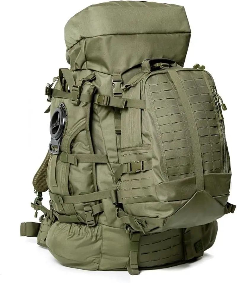 

Akmax Tactical Large Rucksack with Detachable Assault Pack, Hydration System, Padded Straps & Waist Belt, Metal Frame