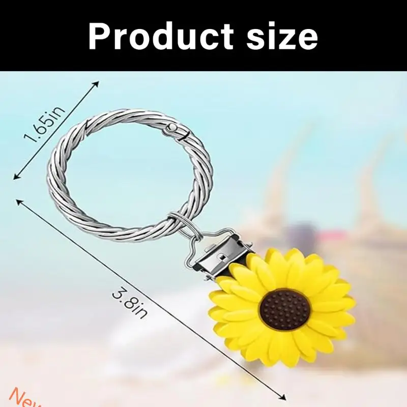 NonSlip Keychain Pendant Hat Clip Flower Design Bag Charm Travel Essential
