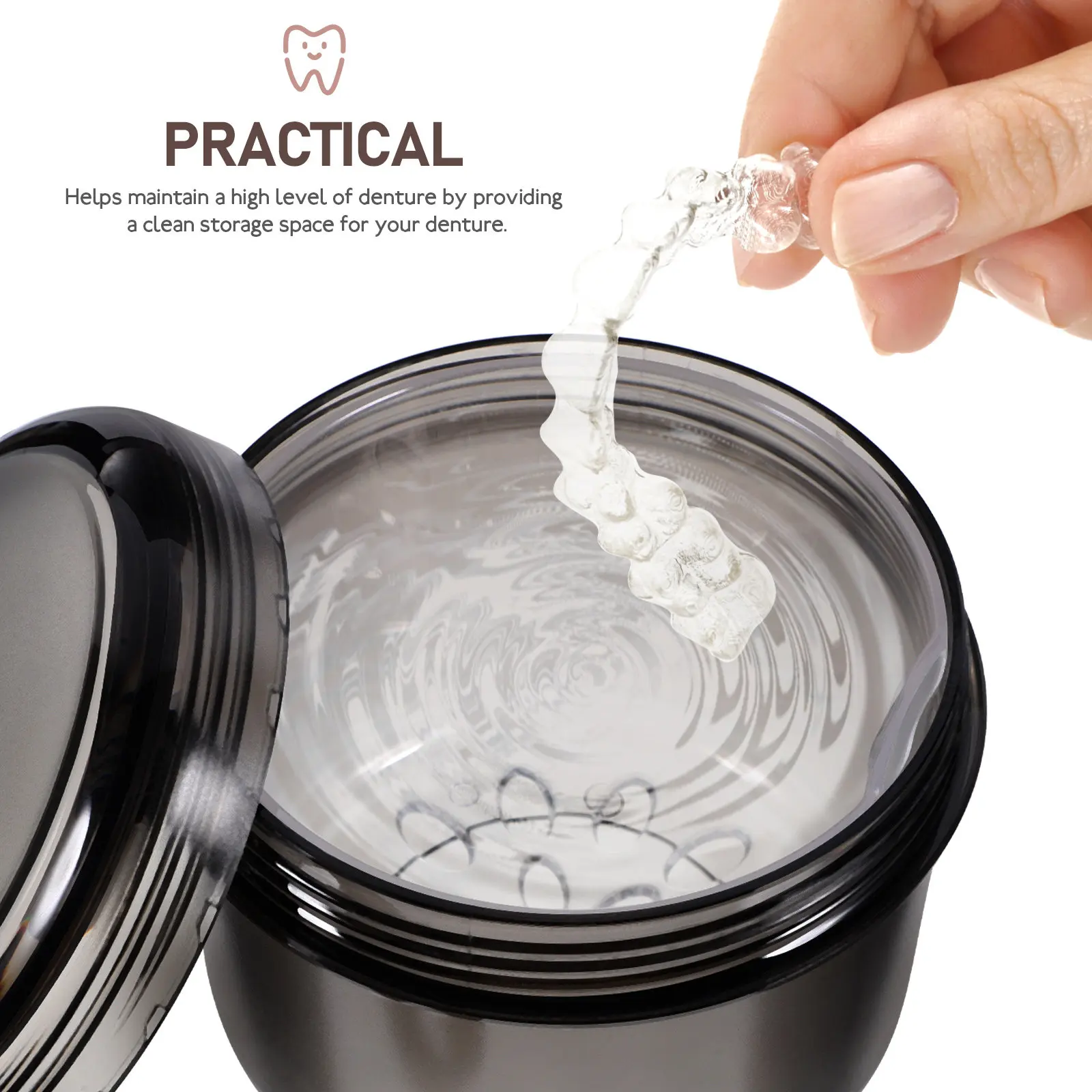 

Премиум-кейс для хранения зубных протезов: портативный, компактный, дорожный футляр для протезов, ретейнеров, капп и элайнеров. Удобный.