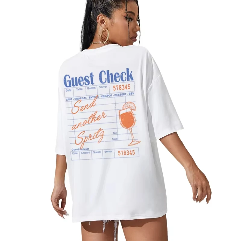 

Симпатичная футболка Spritz в гостевую клетку Y2k для женского модного топа, забавная коктейльная футболка в стиле ретро в стиле хиппи, свободная хлопковая футболка с рисунком