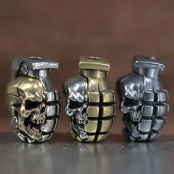 Skull Grenade Brass Knife Beads EDC DIY Paracord Woven Bracelets Lanyard Pendants Accessories Outdoor Keychain Hangings Jewelry