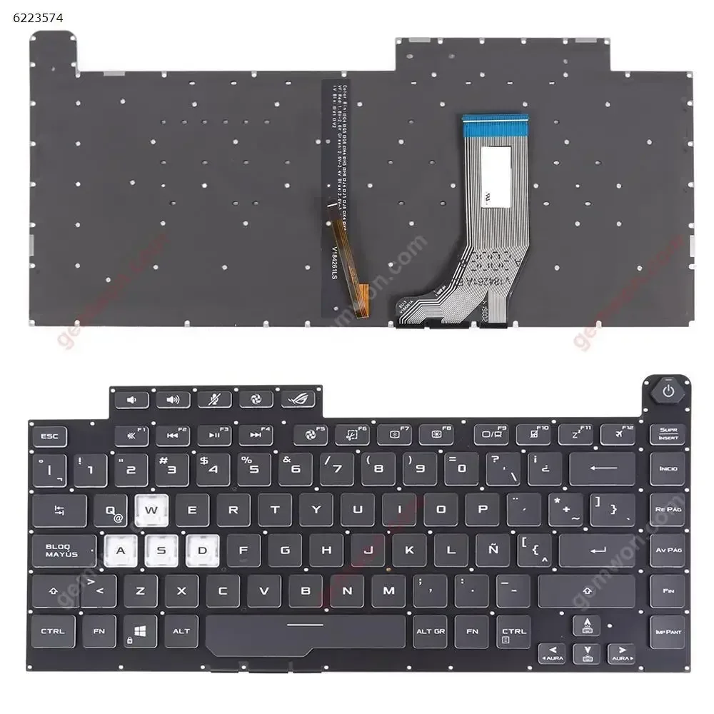 

Spanish Replacement Keyboard for ASUS ROG Strix Scar III G512 L3 PLUS G531 S5D G531GD/GT/GU Black Full Colorful Backlit