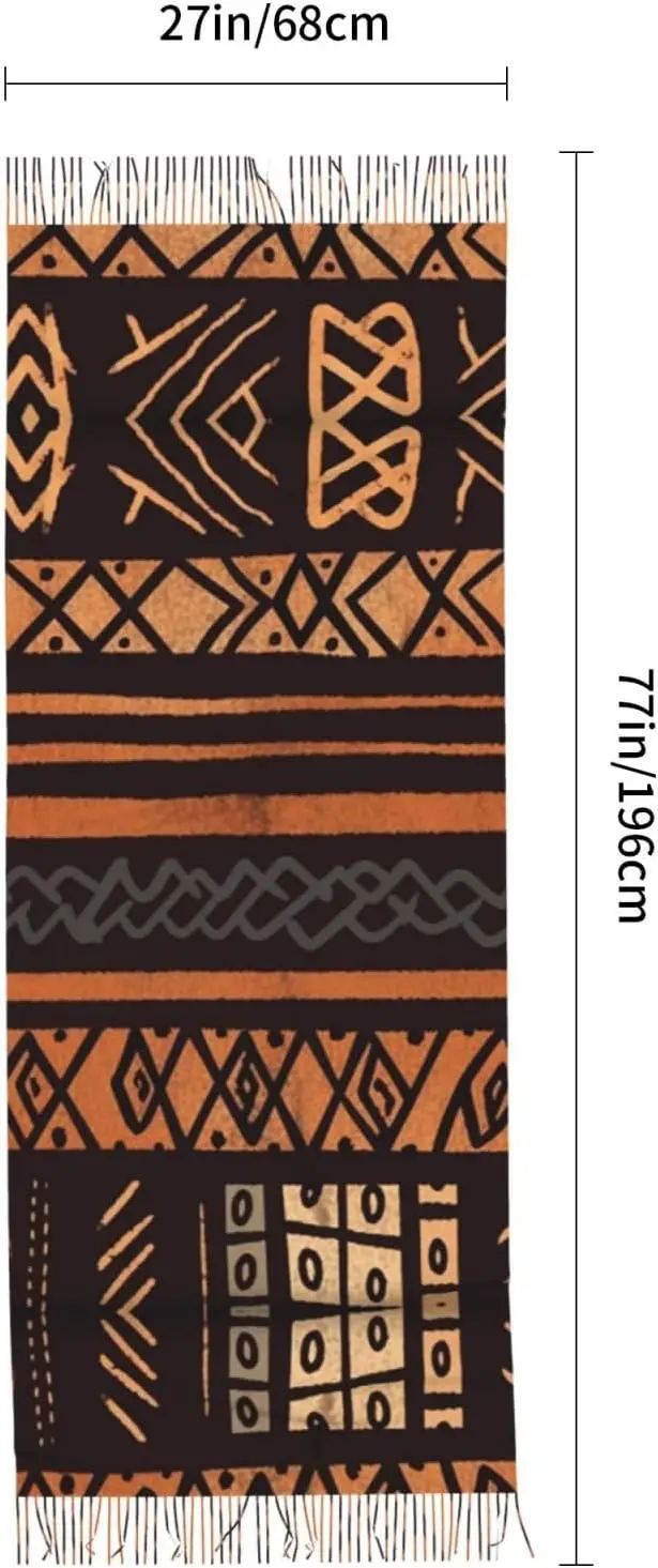 الطين الأفريقي القماش القبلية طباعة المرأة الأوشحة الدافئة أوشحة شتوية موضة شرابة شال يلتف للداخلية في الهواء الطلق #5