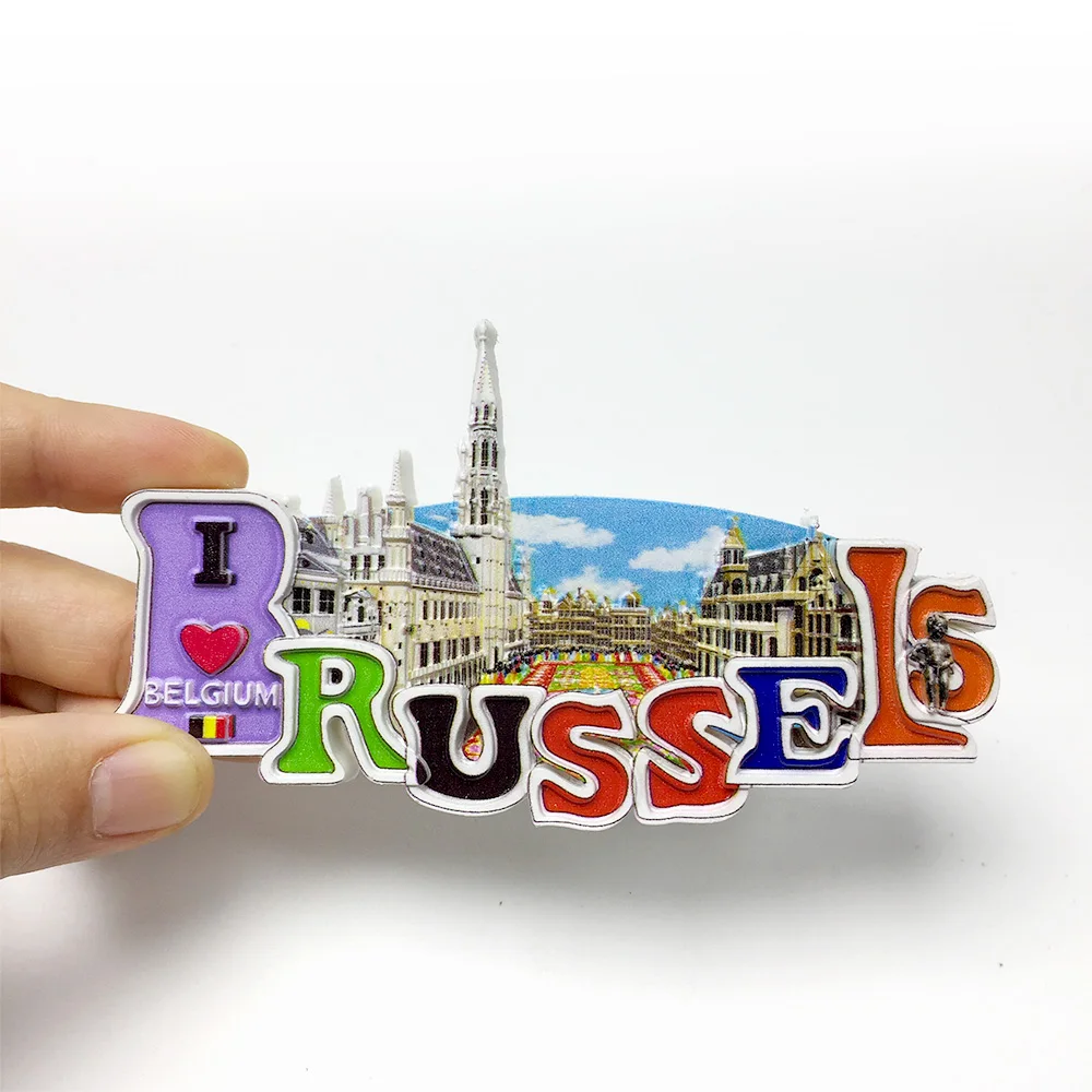 

‌I Love Brussels Belgium Resin Fridge Magnet - Souvenir Decorative Magnet for Home and Office