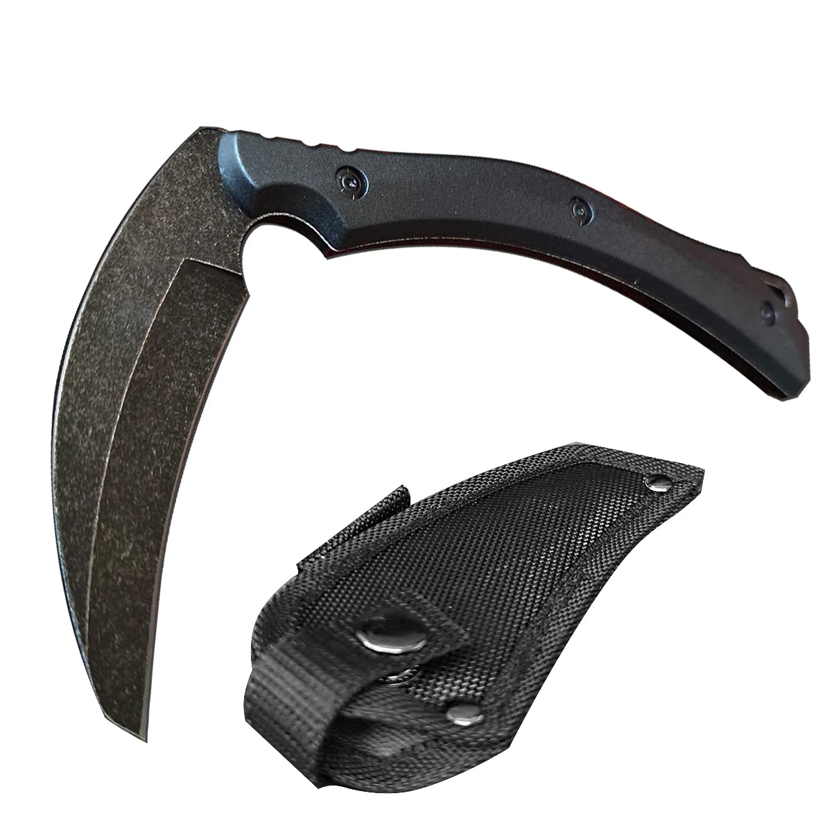 Black Stonewash Multifuntional Full Tang Outdoor Axe Knife Camping Hunting Tools PU Protection Leather Sheath