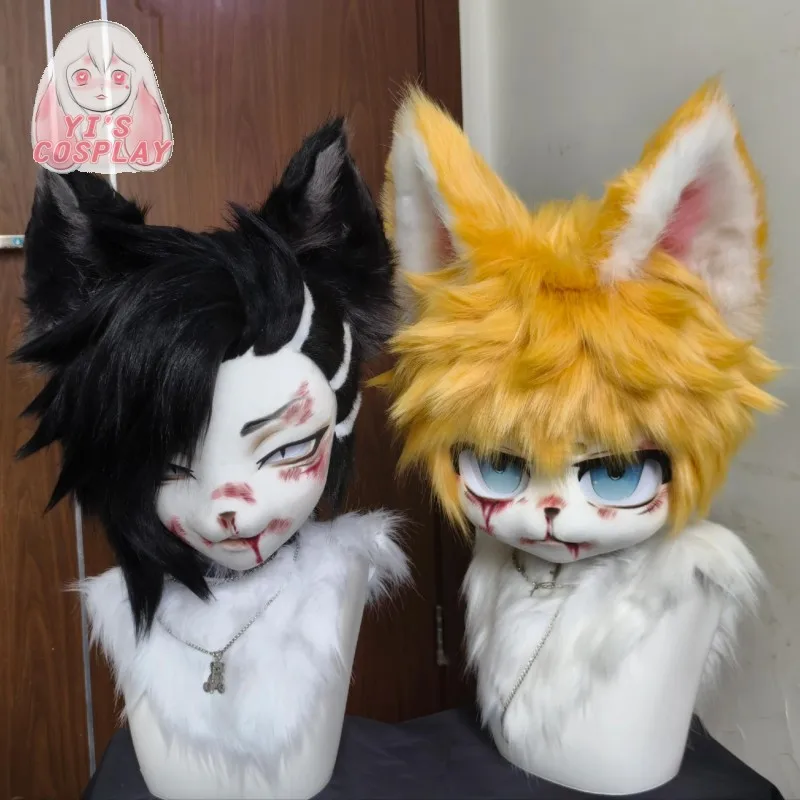 

Изготовленная на заказ голова кеномо для фурсьюта ручной работы, голова для фурсьюта на заказ, голова для фурри-кигуруми, голова для косплея кеномо, голова зверя