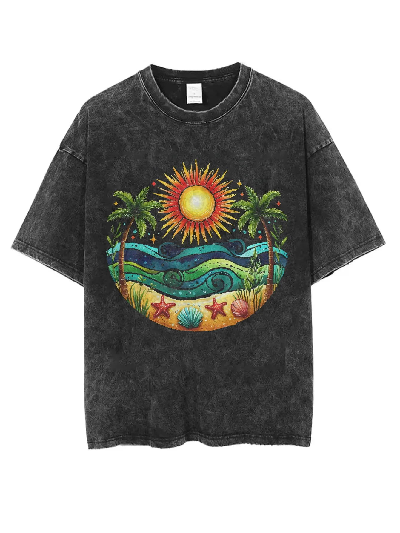 تي شيرت أسود مريح مغسول الأكثر مبيعًا، فضفاض مناسب بطباعة الهالوين ورقبة دائرية، ملابس شتوية غير رسمية للنساء والرجال