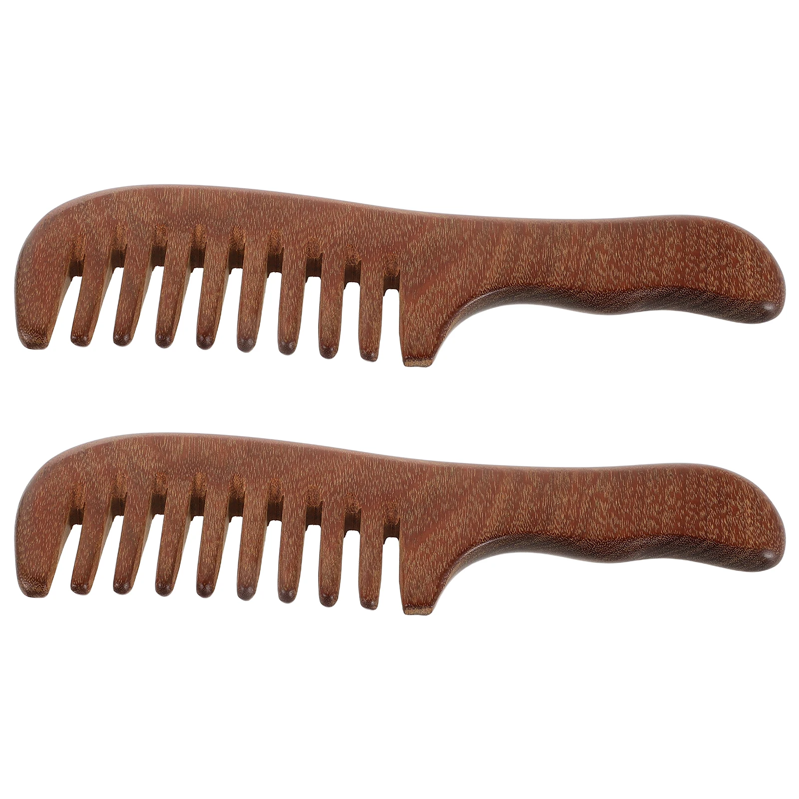 

2 шт., расческа с широкими зубьями, деревянная расческа с золотым сандаловым деревом, распутывающая волосы для массажа вьющихся кожи головы, антистатическая натуральная деревянная расческа для ежедневных путешествий