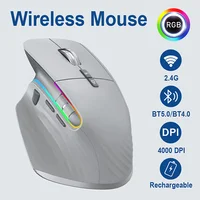 Ratón inalámbrico JOMAA 2,4G, Bluetooth, RGB, recargable, diseño ergonómico, ratón de ordenador para juegos de ordenador y oficina