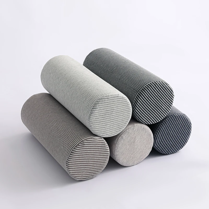 

Подушка для шеи, цилиндр, пена с эффектом памяти, подушка для поддержки шеи, подушка для шеи, с вязаной хлопковой полосой, наволочка