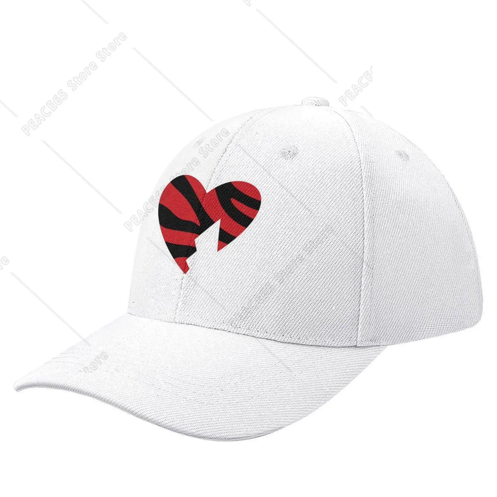 

Black Red Zebra Print Heart Baseball Cap Hat Luxury Brand Luxury Brand Boy Child Women One Size