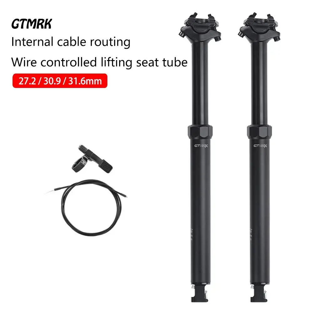 

Remote Control Dropper Seatpost for MTB, Internal Routing 27.2 30.9 31.6mm x 425mm Height Adjustable Bicycle Seatpost