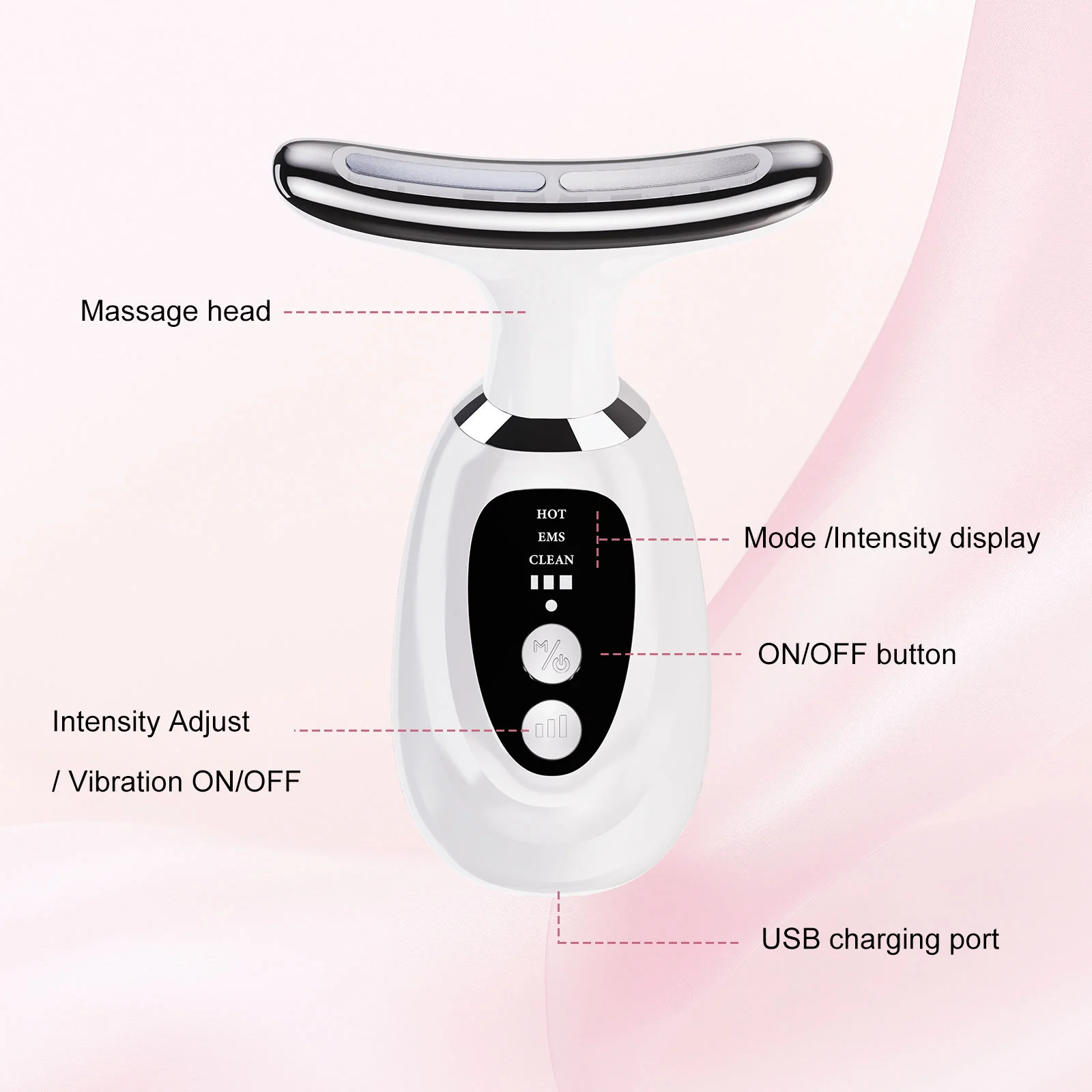 Neck wrinkle device, light wave vibration neck beauty device, three-in-one neck beauty device to reduce neck wrinkles