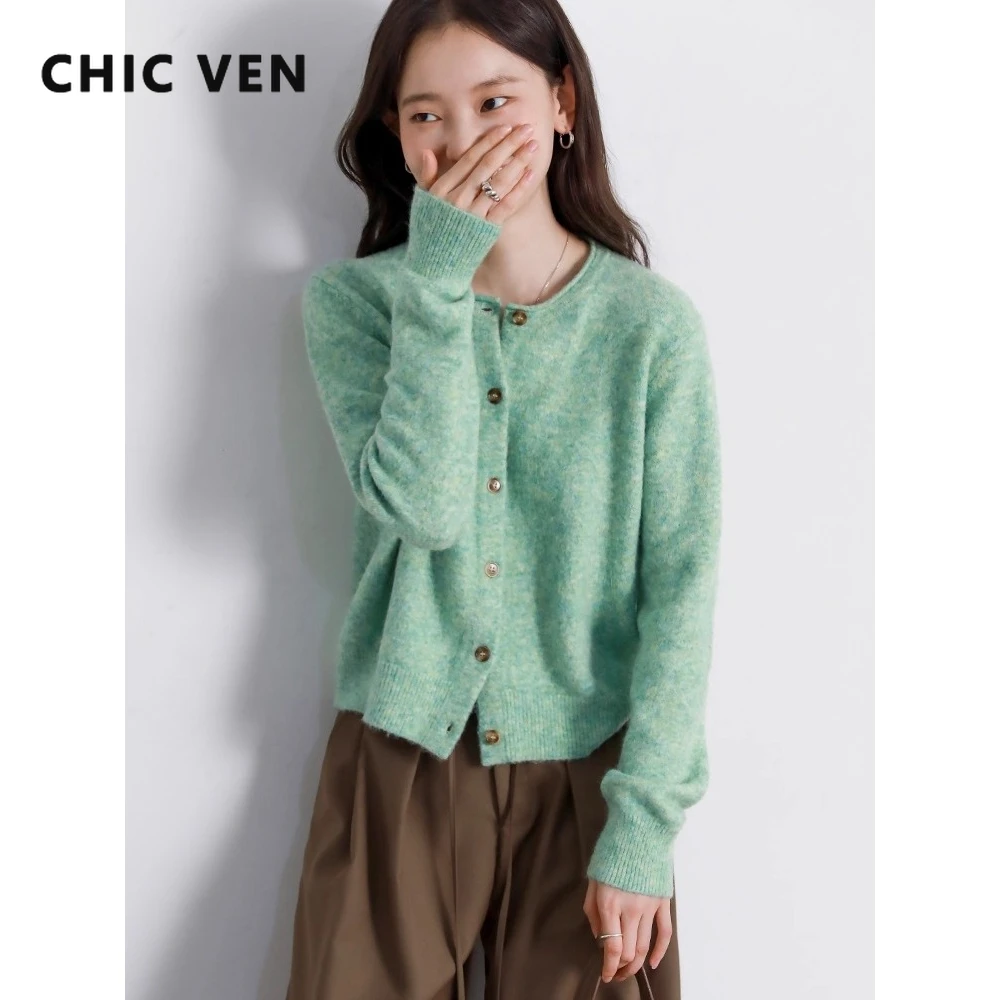 

CHIC VEN Korean Women Cardigan Long Sleeve Loose Casual Knitted Woolen Sweater Female Knitted Sweater Autumn Winter 2025