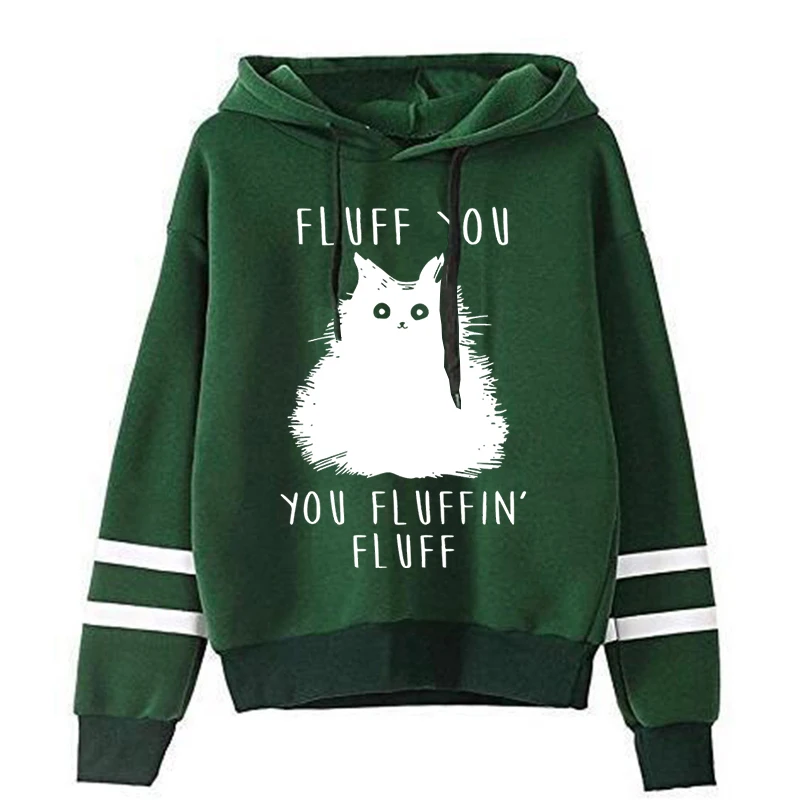 

Harajuku Fashion Kawaii Cat Hoodies Women Fluff You Fluffin Cat Long Sleeve High Street Autumn Pullover Hoodies Casual Loose Top