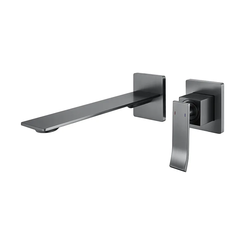 

Concealed all-copper gun gray washbasin faucet into the wall, hot and cold water hotel household washbasin faucet