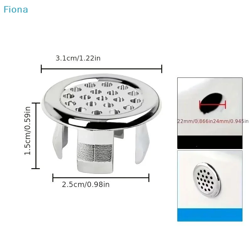 ✔4Pcs Sink Overflow Drain Cover,Stainless Steel Bathroom Kitchen Sink Overflow Hole Cover,Easy Install Sink Overflow Cap
