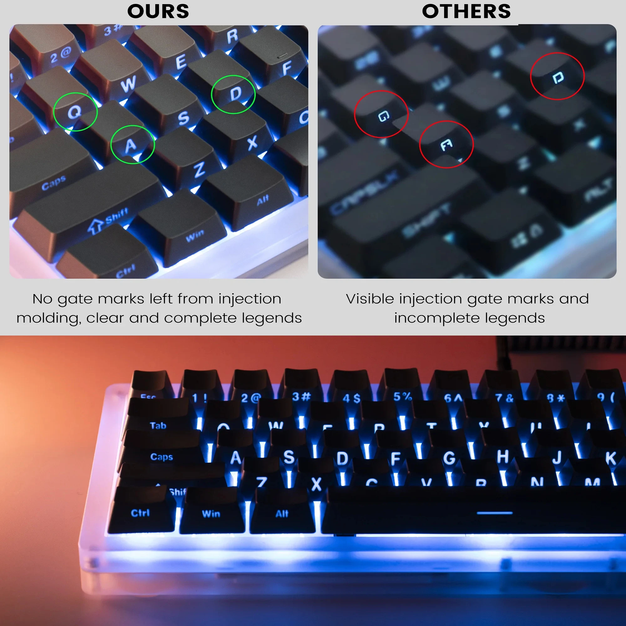 135 Key Polar Day PBT Double Shot Side Print Shine Through Backlit keycaps For MX Mechanical Keyboard 108 96 87 NJ80 84 68 64 61