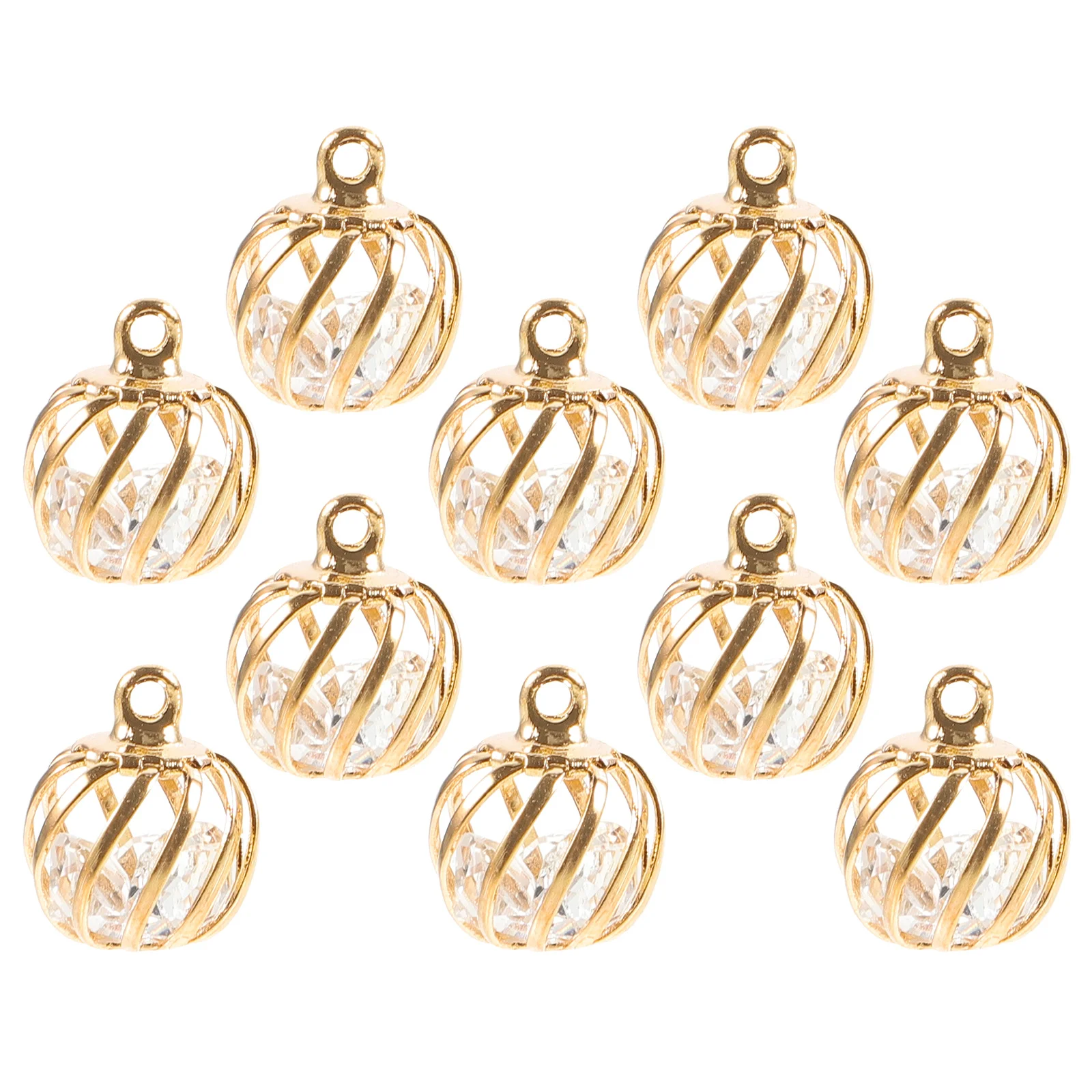 

10pcs Ear Ring Necklace Bracelet Accessories Hollow Lantern Charms For Jewelry Making Diy Craft Kit Alloy Pendants Custom