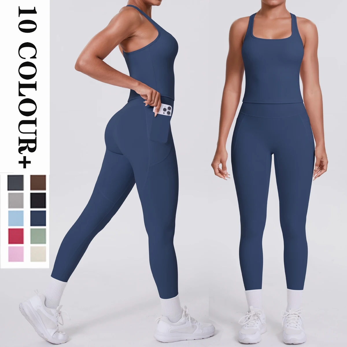 

Бесшовный комплект для йоги из 2 предметов, женский комплект для тренировок, спортивная одежда, одежда для спортзала, топ для фитнеса, леггинсы с высокой талией, спортивные костюмы