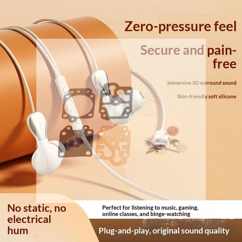 Wired Wired In Ear Earphones HiFi Stereo Sound In Line Control For Gaming Studying Calling Fit For Phones Laptops Computers - Aliexpress Deal