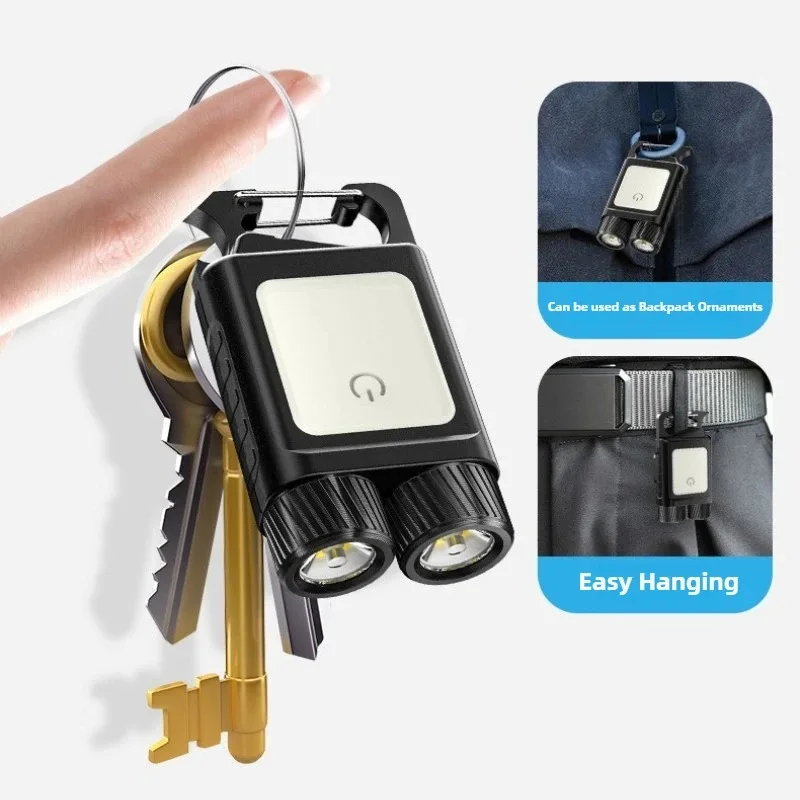 

Ультра яркий перезаряжаемый брелок-фонарик, мини-светодиодный светильник COB, магнитный карманный фонарик с зажимом, EDC Essential Outdoor Gear