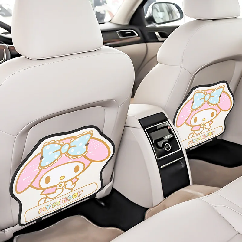 Kawaii Sanrio bantalan belakang kursi mobil Anti tendangan Aksesori Melody saya Anime lucu Anti kotoran bantalan anti-abrasi hadiah anak perempuan