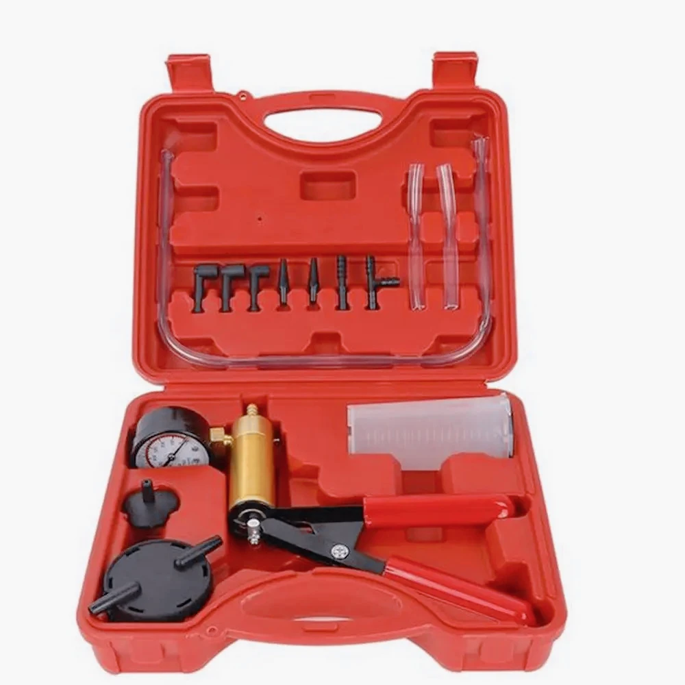

ZZ-2 in 1 Manual Vacuum Pressure Pump Brake Fluid Drain Kit Pistol Pump Tester Portable Durable Aluminum Brake Oil Vacuum Gauge