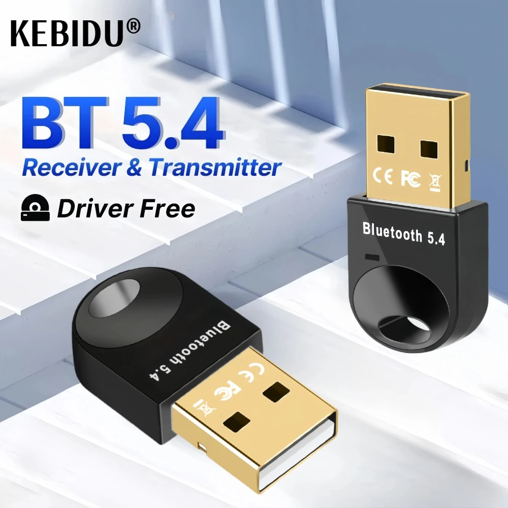 Bluetooth Adapter for Pc Usb Bluetooth 5.4 Dongle Bluetooth 5.1 Receiver for Speaker Mouse Keyboard Music Audio Transmitter