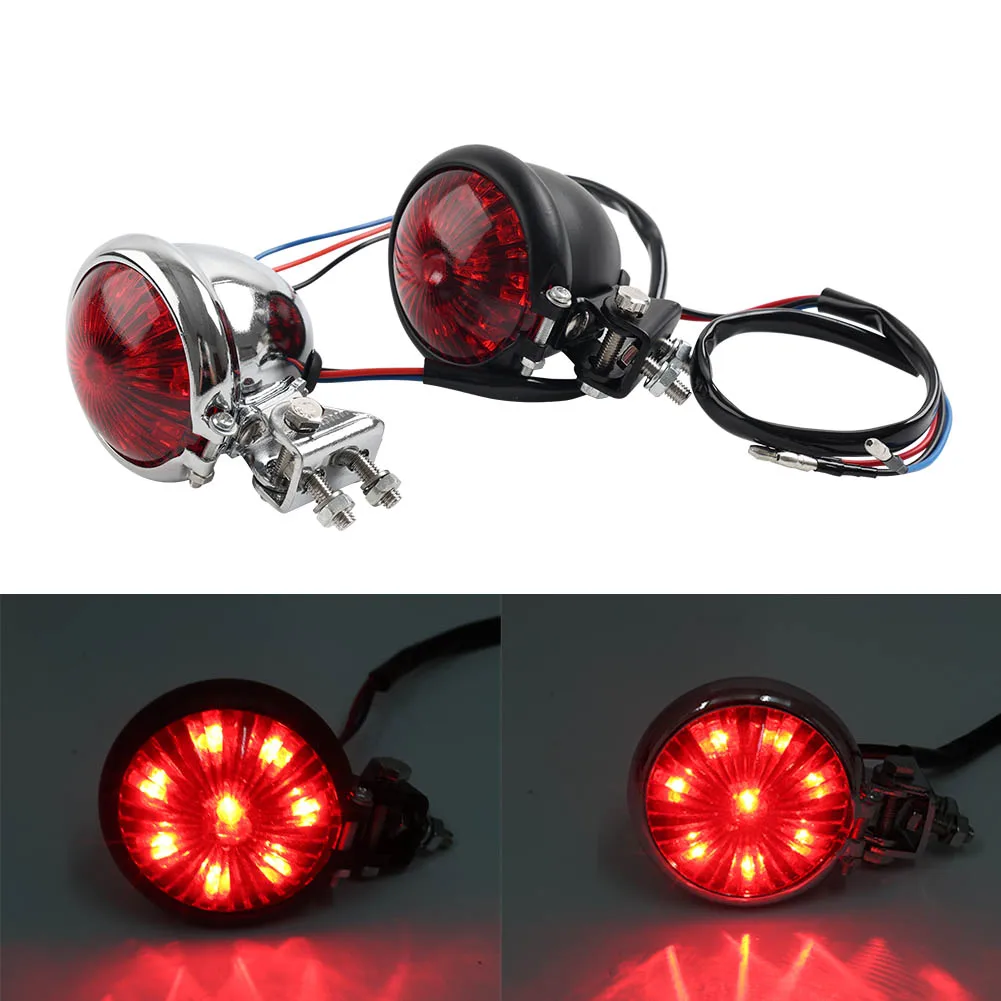 Motorcycle LED Rear Stop Brake Tail Light Lamp Universal For Cafe Racer Bobber Chopper ATV Dirt Bike Cruiser