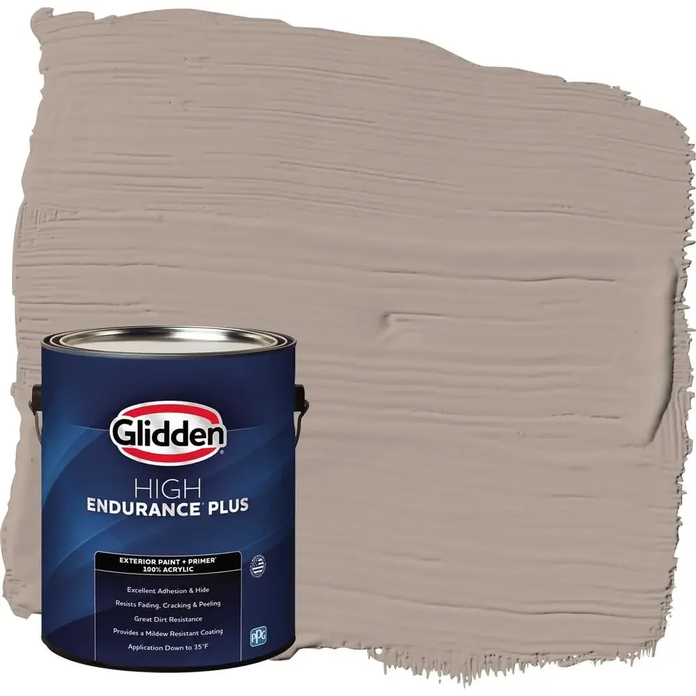 Acrylic Exterior Paint Primer Semi-Gloss Creamy Hot Cocoa 1 Gallon Low Odor High Endurance Washable Mildew Resistant