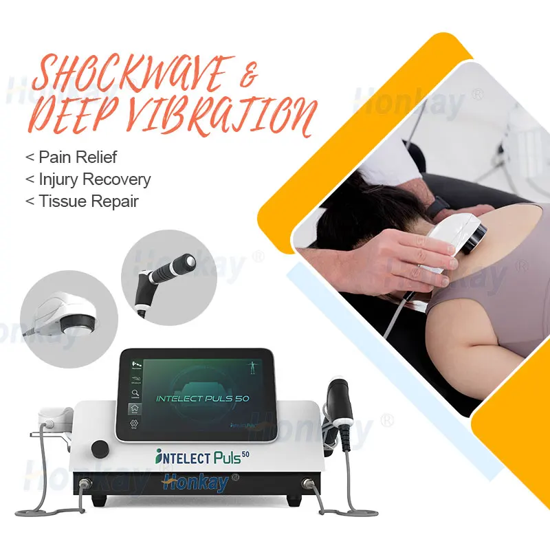 Pneumático Shockwave Ultrasound Pain Relief Fisioterapia Máquina, Acústico Shock Wave Machine, 2 em 1, mais novo