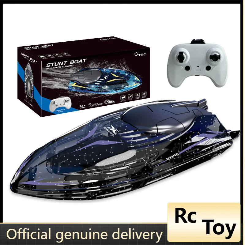 

2025 New Remote Control Boat 360-degree Flip Stunt Boat Cool Transparent Children's Water High-speed Speedboat Toy Birthday Gift