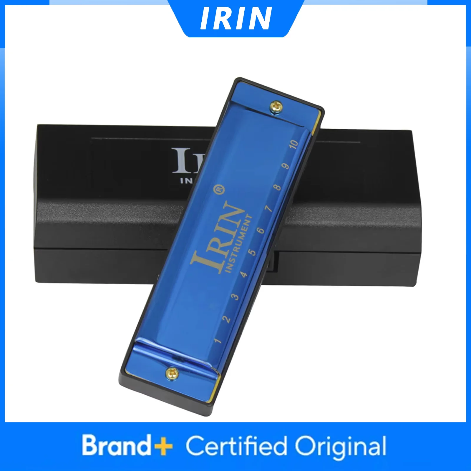 IRIN 10-Loch 20-Ton Mundharmonika C-Dur Metall-Mundharmonika Holzblasinstrumente für professionelle Spieler Musikliebhaber Tragbar