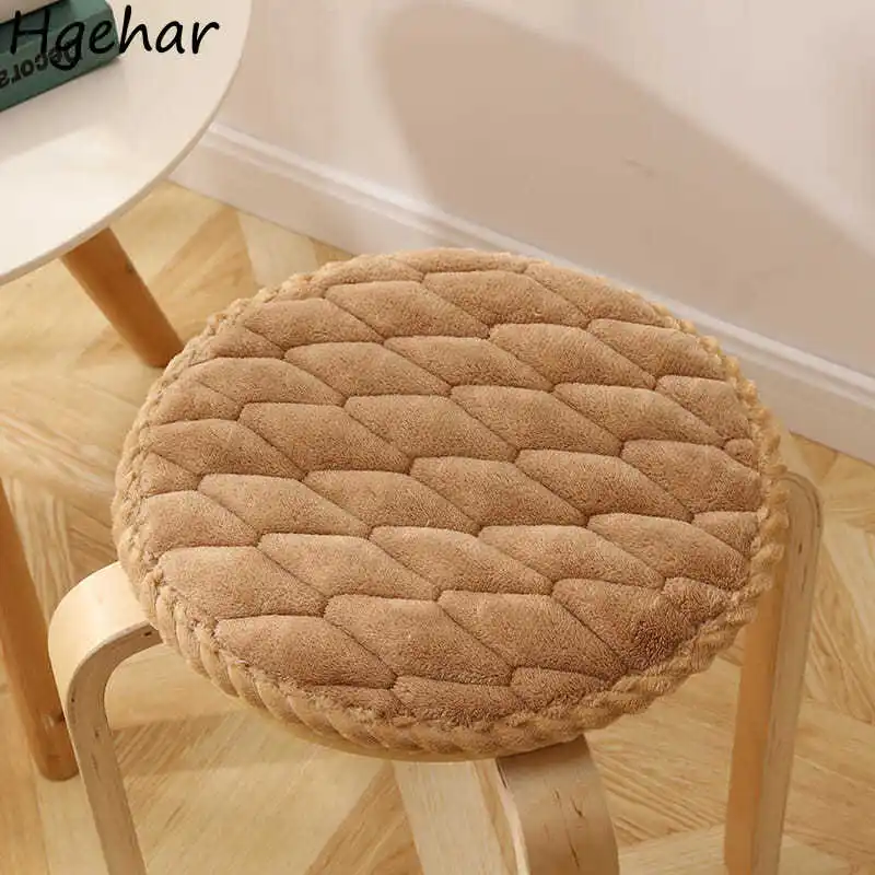 Round Cushion Cover Solid Velvet Comfortable Design 4 Colors Minimalist Bandage Fashion Autumn Seat Home Daily Basic Leisure New