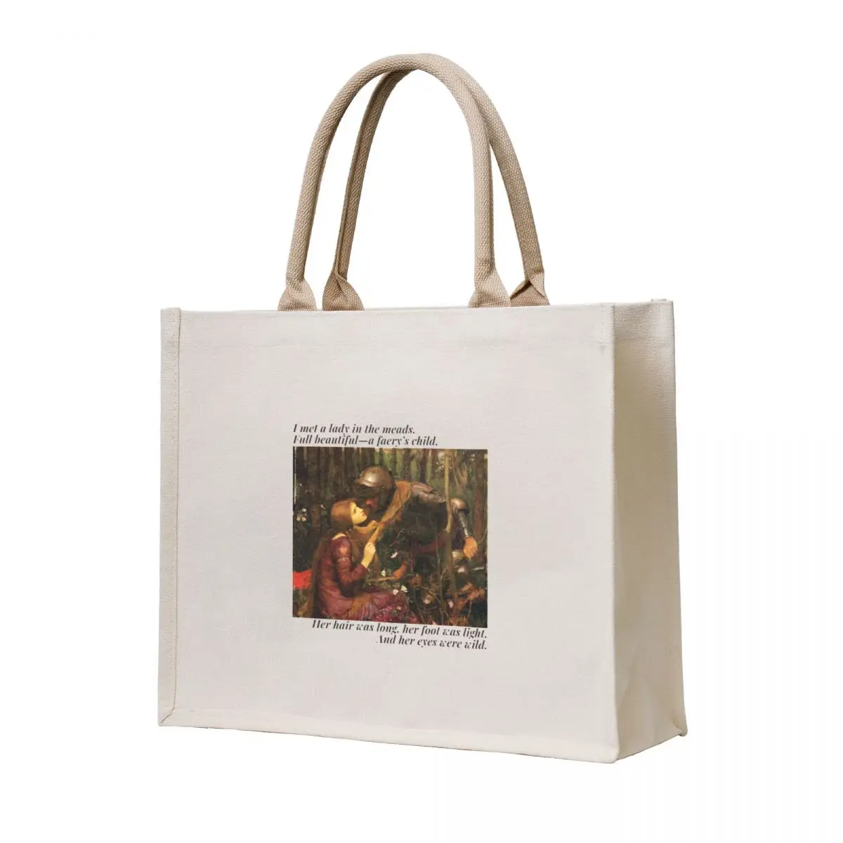 

La belle dame sans merci; poem by John Keats Tote Bag Portable shopping bag shopper bags Cloth bags canvas tote bags