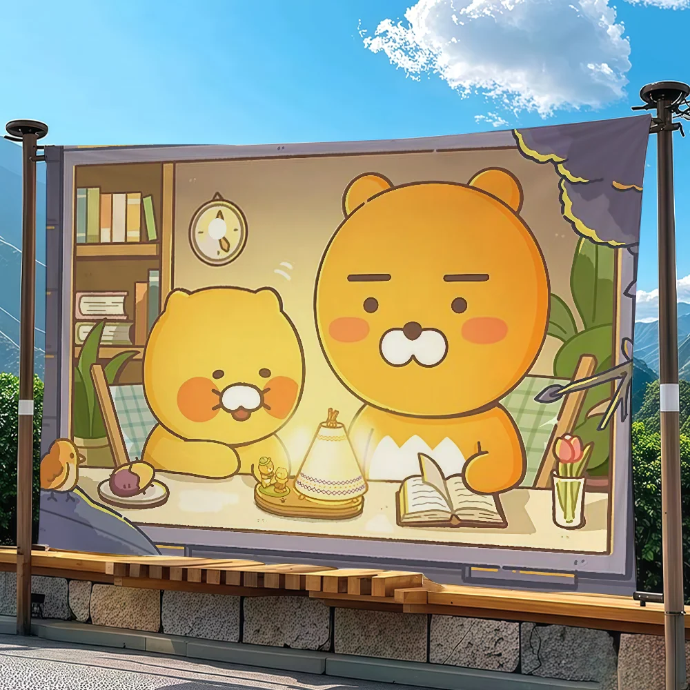 Cartoon K-KAKAO F-FRIENDS Flag Tapestry Outdoor Party Bedroom Living Room Dormitory Decorative Themed Wall Hanging Banner Gift