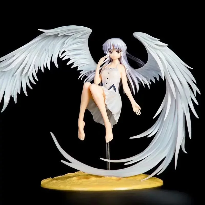 23cm New Angel Beats Figure Kanade Tachibana Kanade Spread Wings Attitude Peripheral Beautiful Girl Model Anime Action Gift Toys