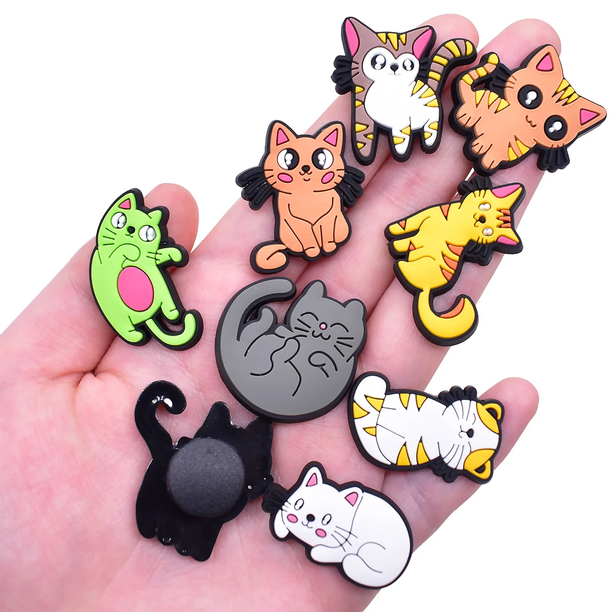 Cute Cats Shoe Charms Decoration for Crocs Pin Accessories Bracelet Wristband Party Gifts image 4