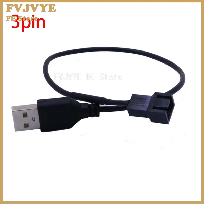 

New PC 5V 30cm 3-Pin / 4-Pin Computer PC Fan Power Cable Connector Adapter Connect 3pin Or 4pin Fan To USB Adapter Cables 22AWG