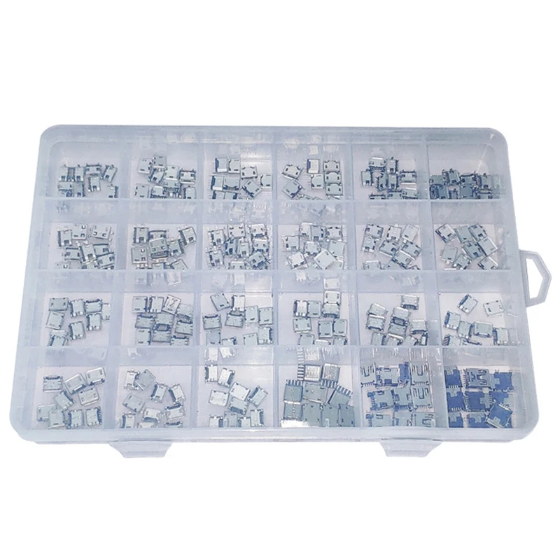 

Y1UB 240 pcs Micro USB to DIP Adapter 6Pin Female Connector 24 Types 10PCS