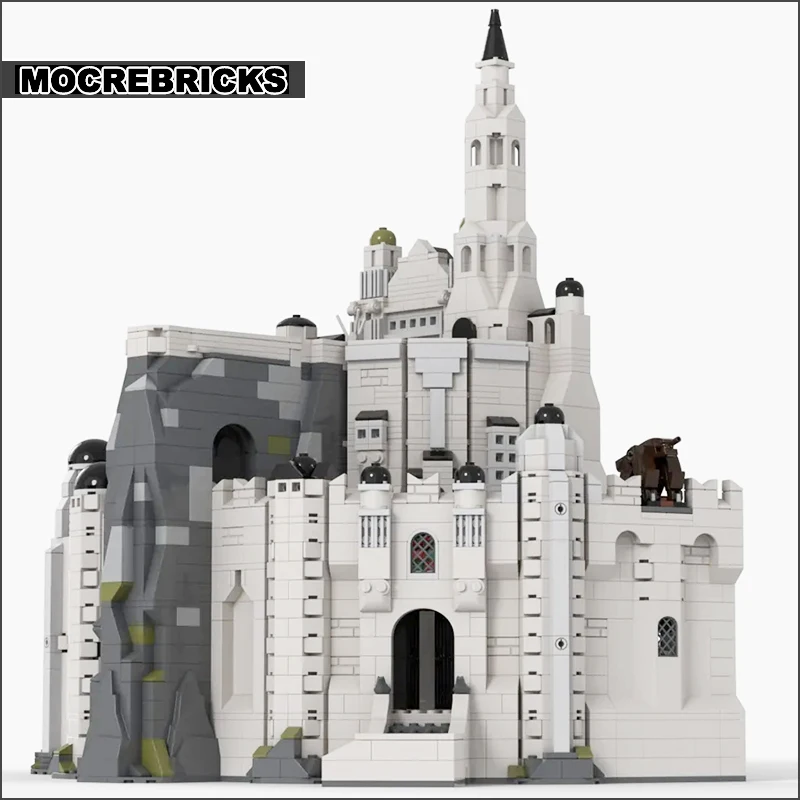 ภาพยนตร์ที่มีชื่อเสียงฉากสถาปัตยกรรมสีขาวปราสาทเมือง MOC แหวน Building Block เทคโนโลยีอิฐชุดประกอบของเล่นเด็ก Co