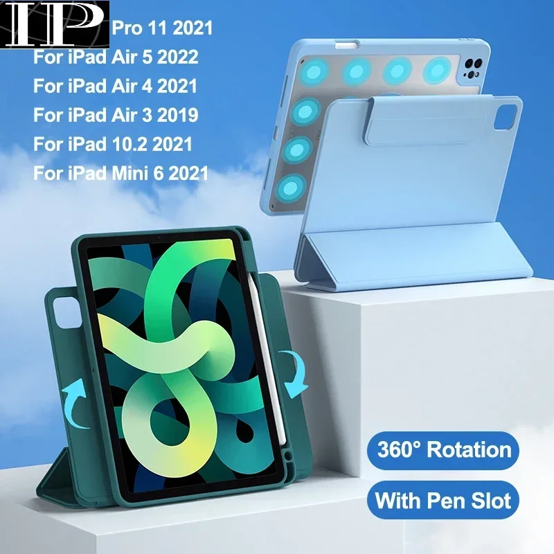 

iPad Pro 12 9 Magnetic Flip Case iPad Pro 11 Cover iPad Air 4 Air 5 2022 Detachable Back Shell for iPad 8th 9th 2021 Mini 6 Case