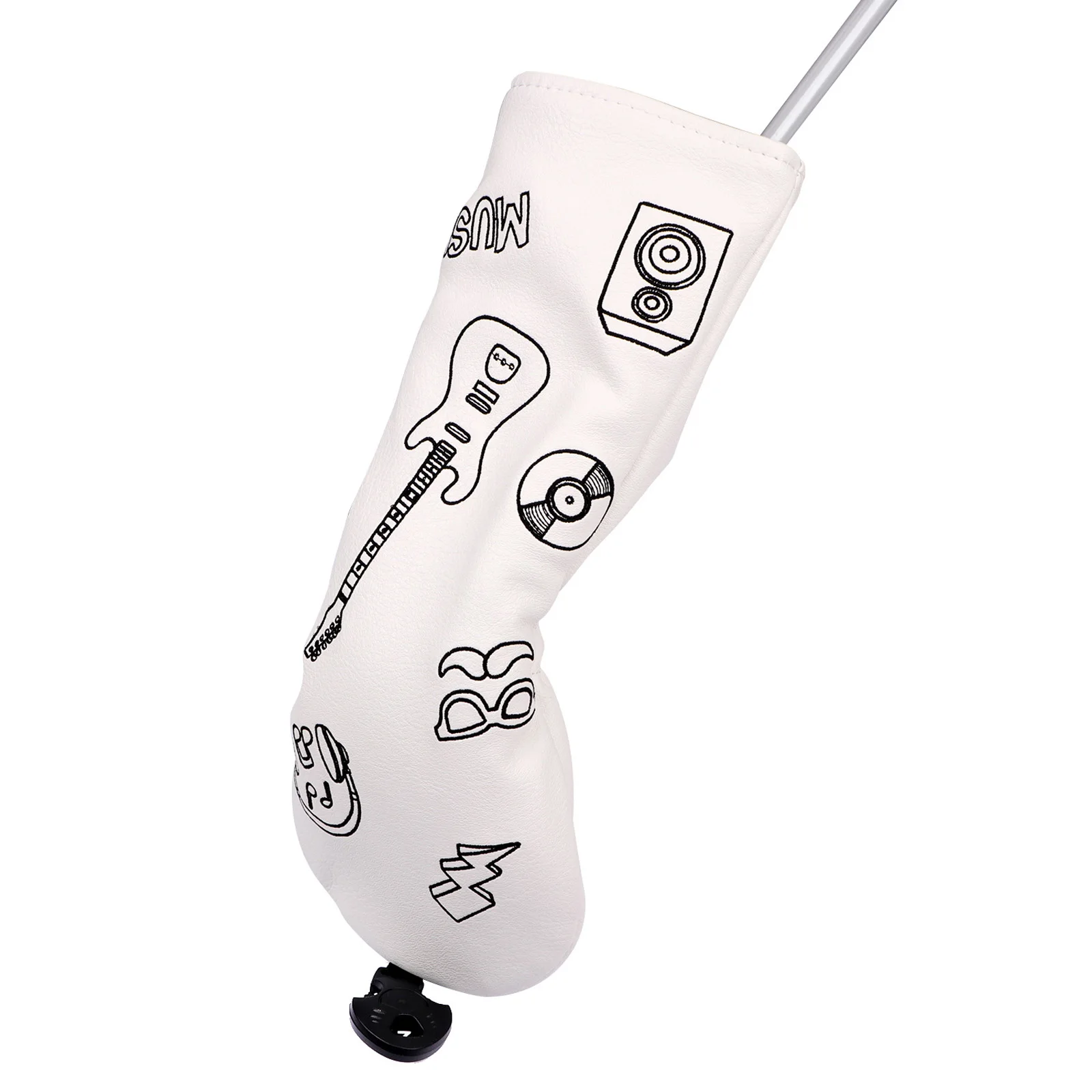 

3Pcs/Set Music-Themed Embroidery Golf Club Head Covers Driver Fairway Hybrid Club Protective Headcovers