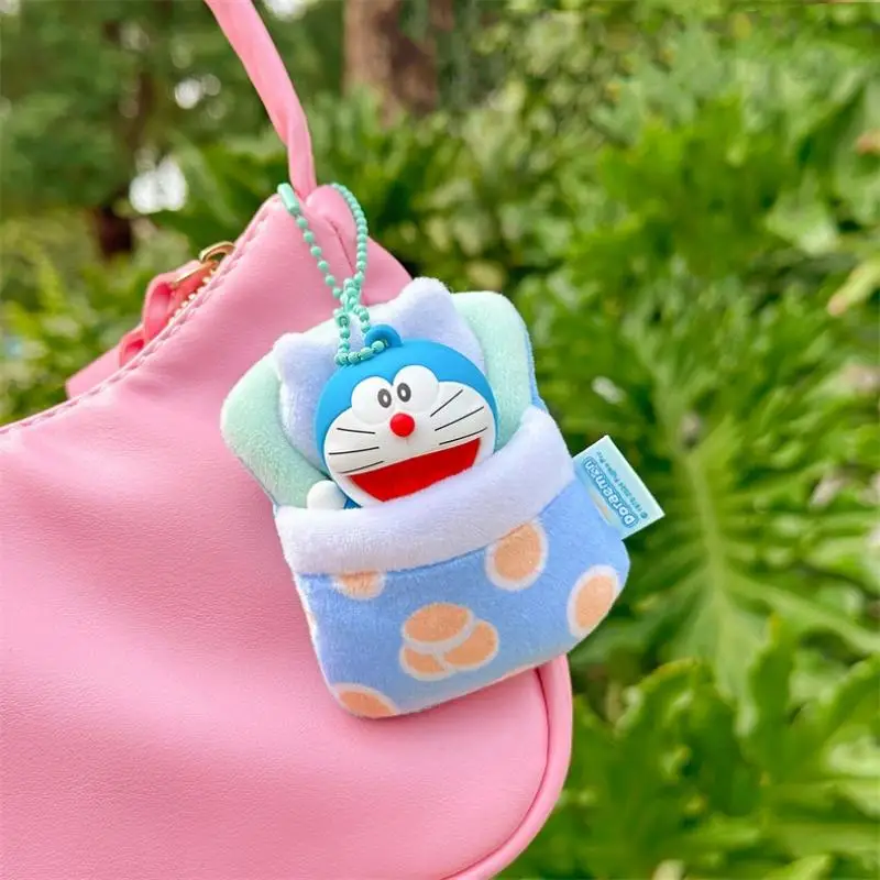 New 8Cm Doraemon Popular Anime Kawaii Mini Plushie Keychain Pendant Sleep 2-In-1 PVC Doll Bag Pendant Ornament Christmas Gift